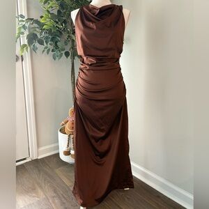 SHEIN Chocolate Brown Maxi Dress